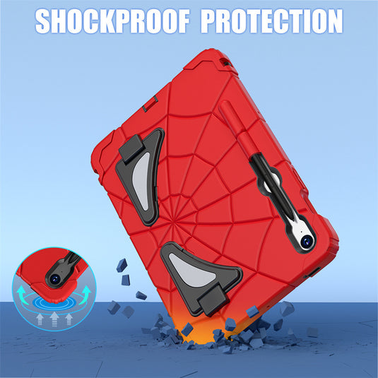 [Built-in Stand][With Card Slot] Samsung Galaxy Tab A7 Lite 8.7“ (2021) Spiderman Cartoon Kids Full-cover Silicone Shockproof Case