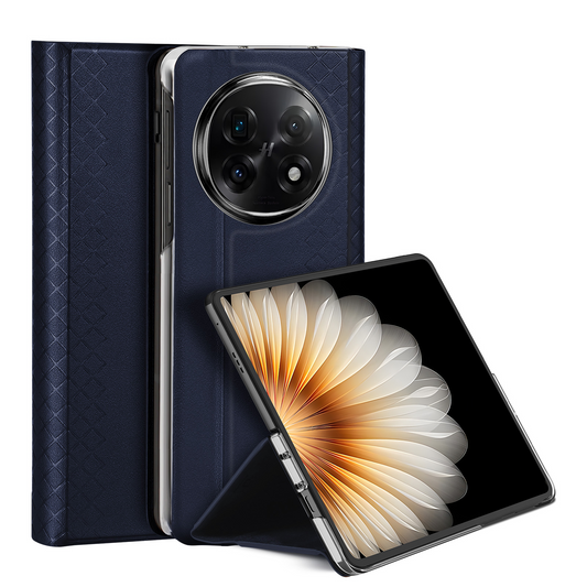[With Card Slot] OPPO Find N5 - Premium PU Leather Strong Magnetic Foldable Protective Case - i-Station Mobile Phone & Electronic Device Repair and Accessories