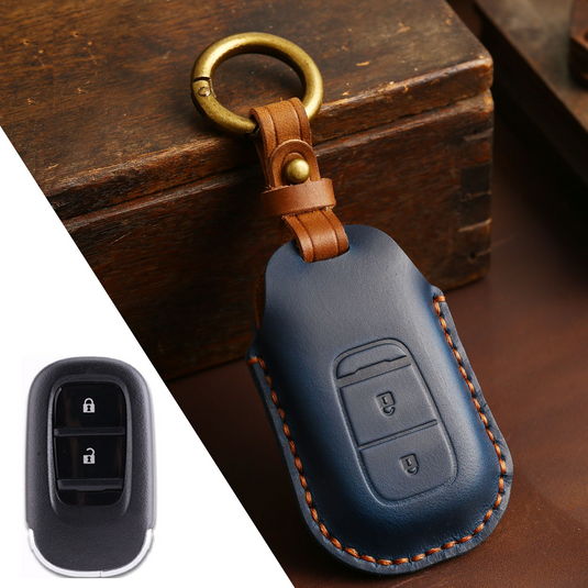 Honda Handcrafted Genuine Leather Car Key Fob Case Cover For CR-V, Accord, Civic, HR-V, Pilot