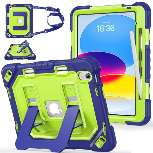 [Built-in Stand][With Shoulder Strap] Apple iPad Air 11-inch M2/M3/M4 (2024/2025/2026) Shock-absorb Heavy Duty Case