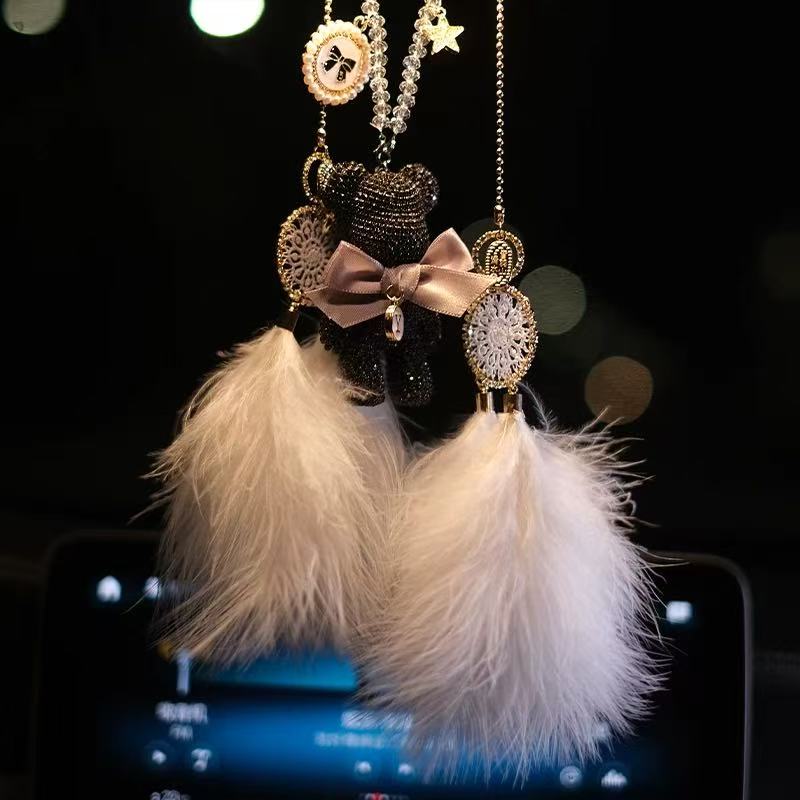 Load image into Gallery viewer, High-Quality Trendy Bear Car Hanging Ornament Creative Car Rearview Mirror Pendant
