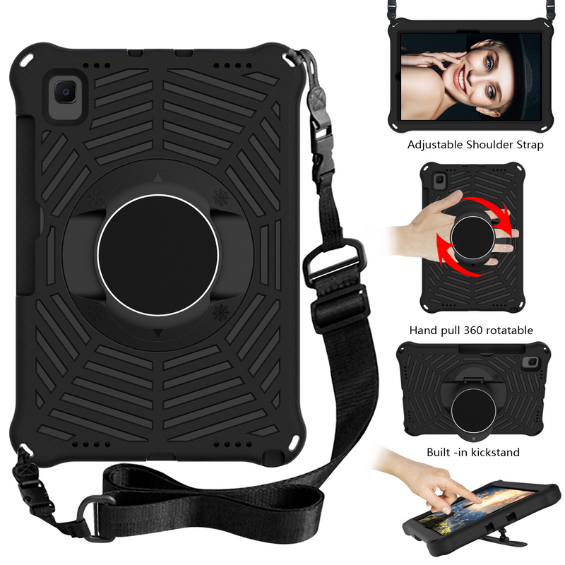 Load image into Gallery viewer, Samsung Galaxy Tab S6 2019 10.5&quot; (SM-T860) - Heavy Duty 360 Degree Rotate Stand Hand Strap Case With Shoulder Strap
