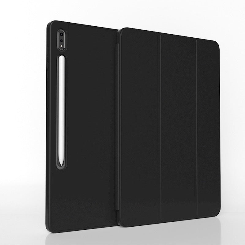 Load image into Gallery viewer, [With Pen Slot] Samsung Galaxy Tab S9 Plus &amp; S9 FE Plus (2023) 12.4&quot; - Solid Color Multi-angle TPU Flip Cover Case
