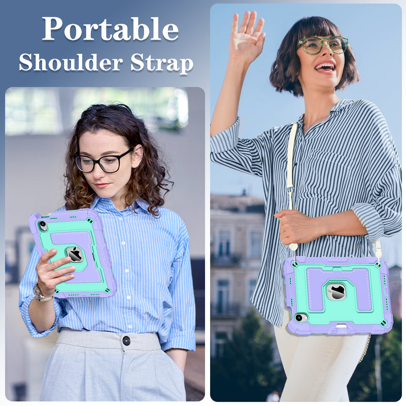 Load image into Gallery viewer, [Built-in Stand][With Shoulder Strap] Apple iPad Air 4/5 10.9&#39;&#39; 4/5th Gen (2020/2022) Kids Full-cover Heavy Duty Case
