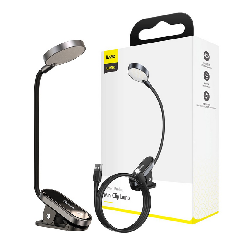 Load image into Gallery viewer, Baseus Comfort Reading Mini Clip Lamp - Dark Gray - i-Station Mobile Phone &amp; Electronic Device Repair and Accessories
