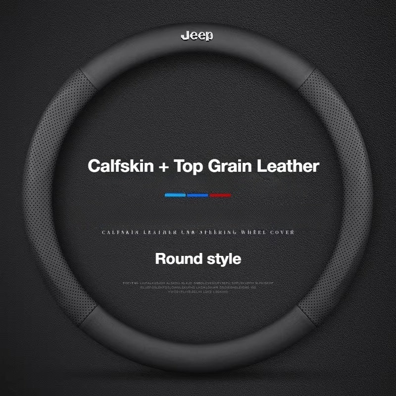 Load image into Gallery viewer, Jeep Genuine Cowhide Leather Steering Wheel Cover For Wrangler, Cherokee, Renegade, Compass, Grand Commander - i-Station Mobile Phone &amp; Electronic Device Repair and Accessories
