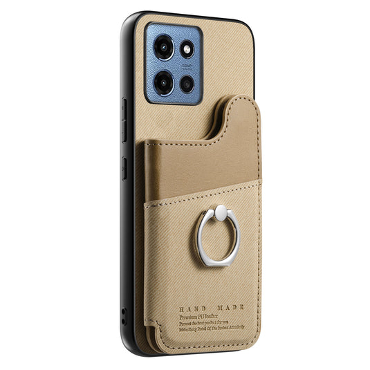 [Built-in Ring Kickstand][With Card Slot] Motorola Moto G15/Power - Stylish Shockproof Wallet Series Case