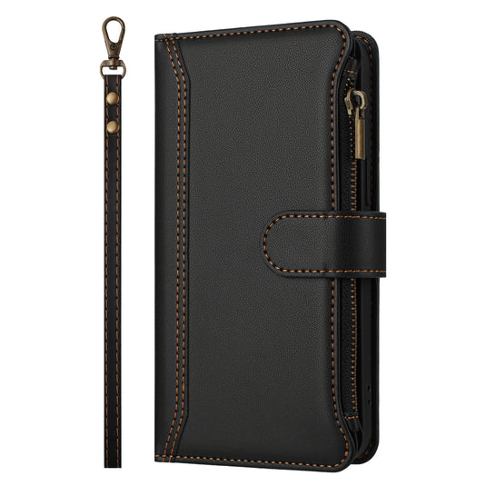 [With Card Slot] Samsung Galaxy S25 Edge (SM-S937) - Multifunctional Flip Phone Case With Magnetic Closure & Wrist Strap