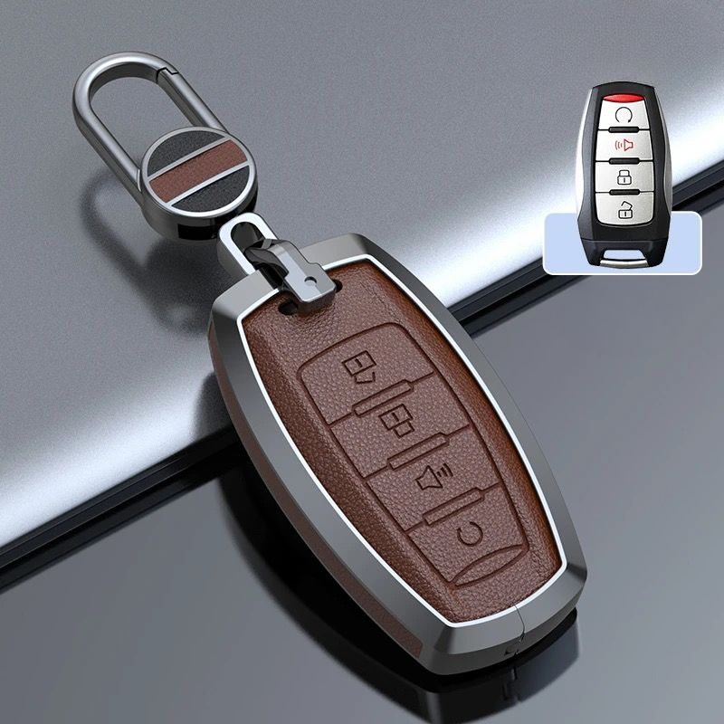 Load image into Gallery viewer, Great Wall Zinc Alloy Leather Car Key Fob Case Cover For GWM Cannon (Pao) Passenger, Commercial
