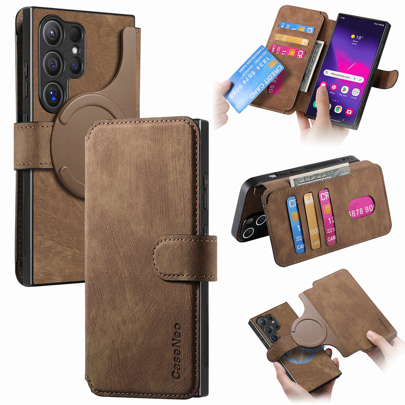 Load image into Gallery viewer, [Magsafe Compatible][Detachable] Samsung Galaxy A17 (SM-A176) Leather Flip Shockproof Wallet Series Case With Card Slot - i-Station Mobile Phone &amp; Electronic Device Repair and Accessories
