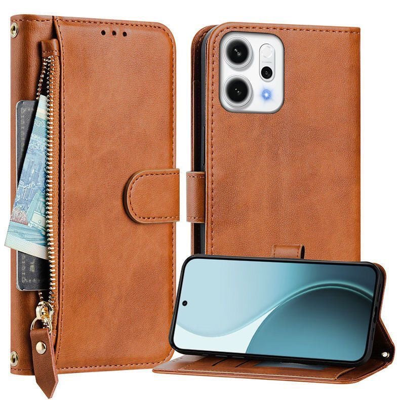 Load image into Gallery viewer, [With Card Slot] OPPO Reno14 &amp; Pro - PU Leather Full-Body Flip Zipper Wallet Case

