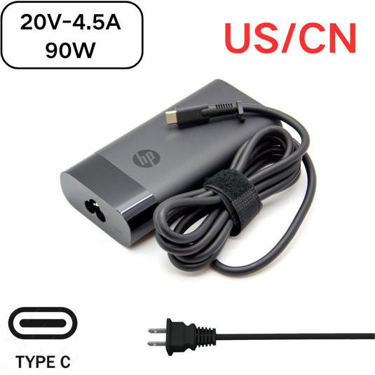 [20V-4.5A/90W][Type-C] HP USB C Laptop AC Wall Travel Fast Quick Charger Travel Adapter