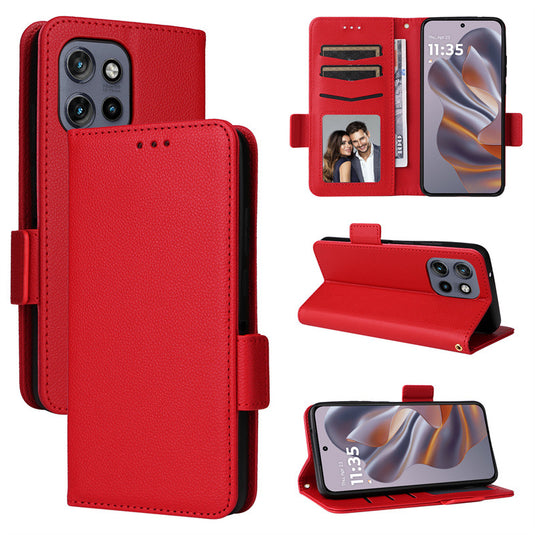 [Built-in Card Slot] Motorola Moto Edge 50 Neo Leather Flip Shockproof Essentials Series Case