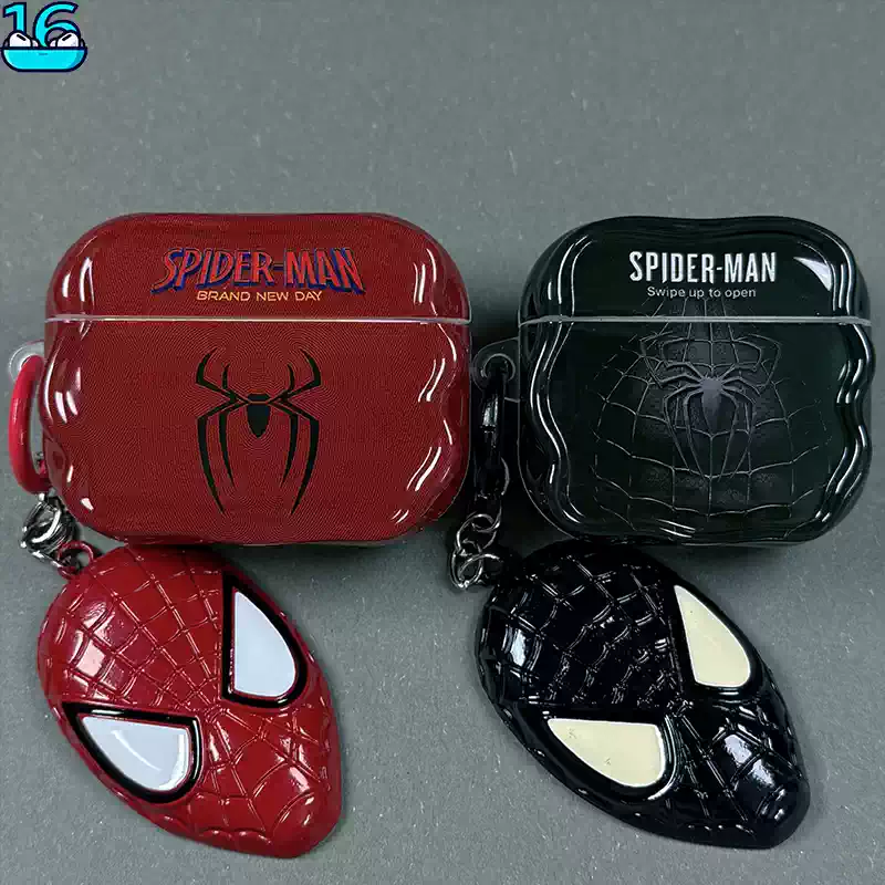 Load image into Gallery viewer, [Metal Keychain] Apple AirPods 4 Spider-Man Shockproof Silicone Protective Cover Case
