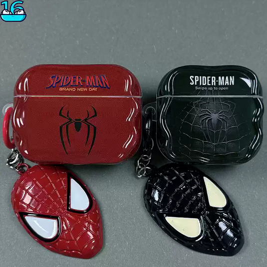 [Metal Keychain] Apple AirPods 4 Spider-Man Shockproof Silicone Protective Cover Case