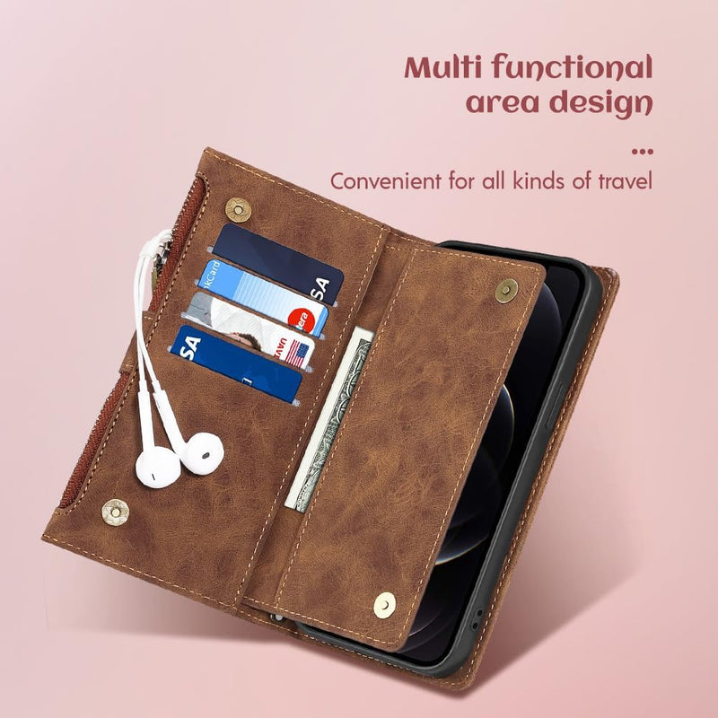 Load image into Gallery viewer, [Built-in Strap][With Card Slot] Motorola Moto Edge 60 Fusion - Premium Leather Shockproof Wallet Case
