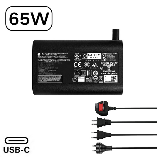 [65W][Type-C] Genuine Original LG Gram USB C - Laptop AC Wall Travel Charger Travel Adapter