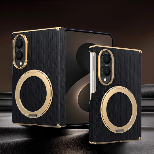 Samsung Galaxy Z Fold8 (SM-F971) - Premium Electroplated Business Magnetic Stand Case with Hinge Protection