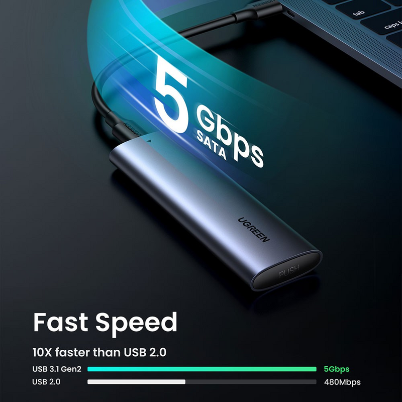 Load image into Gallery viewer, UGREEN CM400 USB-C to M.2 NGFF 5G Enclosure A TO C Cable 50cm
