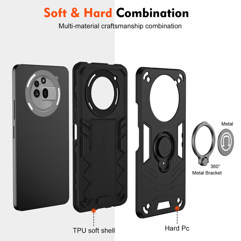 Load image into Gallery viewer, [Built-in Ring Bracket][With Slide Lens Cover] Nothing Phone (3a)/Pro Mecha-style Anti-slip Protective Hard Heavy Duty Series Case - i-Station Mobile Phone &amp; Electronic Device Repair and Accessories
