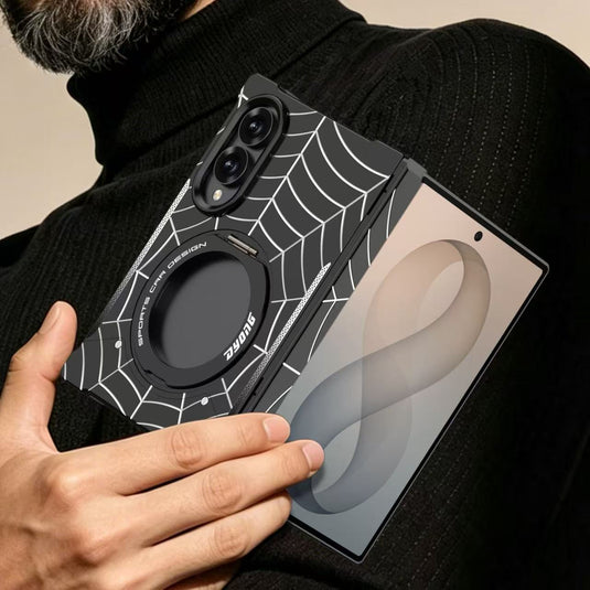 Samsung Galaxy Z Fold8 (SM-F971) Frameless Mecha Metal Spiderman Rotating Magnetic Stand Case