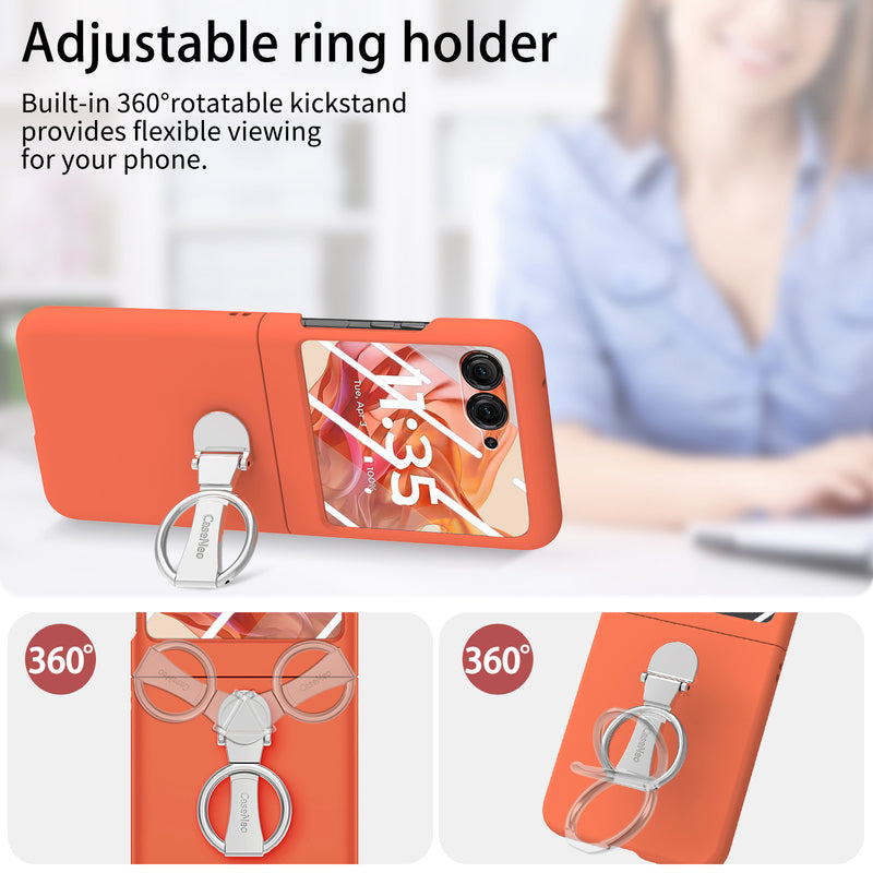 Load image into Gallery viewer, [Built-in Ring Bracket] Motorola Moto Razr 60 Minimalist Solid Color Case with Built-in Screen Protection
