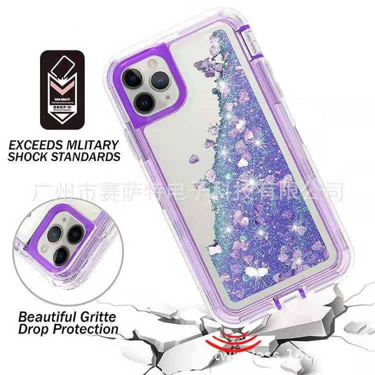 Apple iPhone 13/Mini/Pro/Max Glitter Clear Transparent Liquid Sand Watering Case - Polar Tech Australia