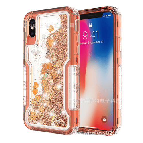 Apple iPhone X/XS/XR/XS Max Glitter Clear Transparent Liquid Sand Watering Case - Polar Tech Australia