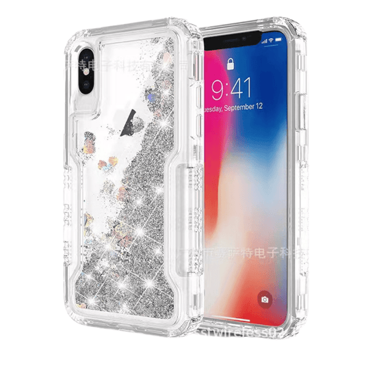 Apple iPhone X/XS/XR/XS Max Glitter Clear Transparent Liquid Sand Watering Case - Polar Tech Australia