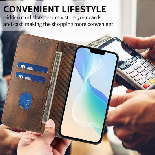 [With Card Slot] Samsung S25/Plus/Ultra/Edge - Multi Functional Leather Flap Wallet Series Case