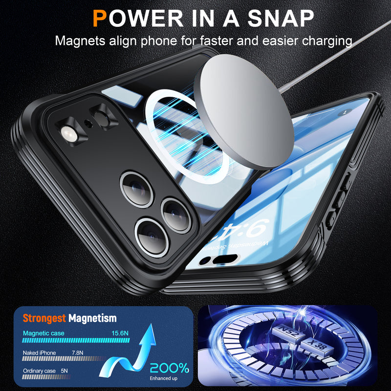 Load image into Gallery viewer, [Magsafe Compatible][Built-in Glass Screen Protector] Apple iPhone 17/Air/Pro/Pro Max - Transparent Full Covered Shockproof Lifeproof Series Case
