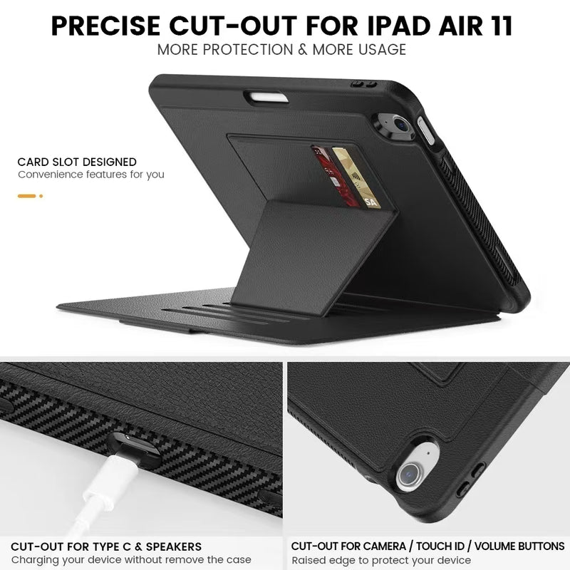 Load image into Gallery viewer, [With Card Slot] Apple iPad Pro 11-inch M4 (2024) Stand Full-protection Shockproof Case With Pen Slot
