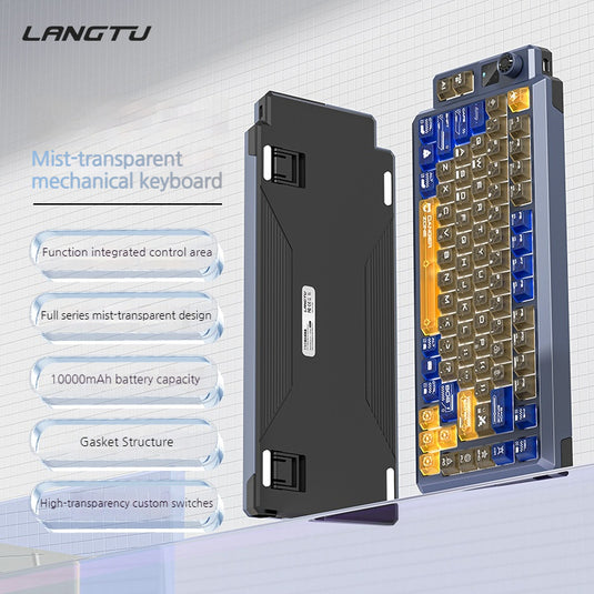 LANGTU T75 Tri-Mode Wireless Frosted Mechanical Gaming Keyboard & Bluetooth/2.4GHz/USB-C
