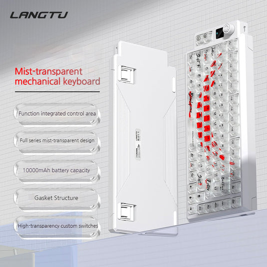 LANGTU T75 Tri-Mode Wireless Frosted Mechanical Gaming Keyboard & Bluetooth/2.4GHz/USB-C