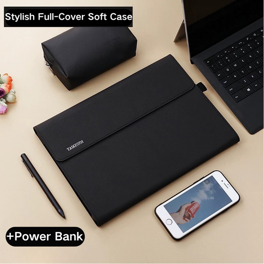 Microsoft Surface Go 1/2/3/4 Laptop Leather Sleeve Case With Power Adapter Pouch - i-Station Mobile Phone & Electronic Device Repair and Accessories