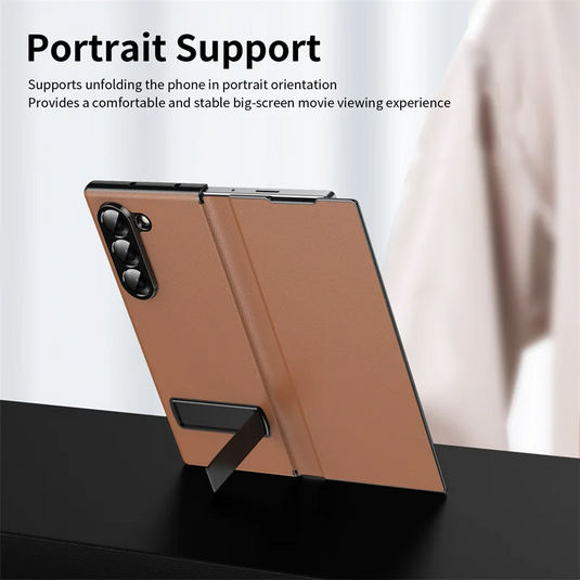 [Built-in Kickstand] Samsung Galaxy Z Fold7 (SM-F966) - Premium Leather Shockproof Case