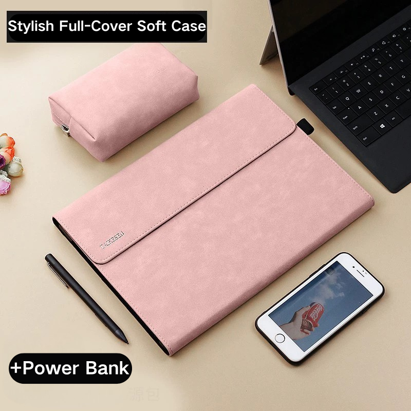 Microsoft Surface Go 1/2/3/4 Laptop Leather Sleeve Case With Power Adapter Pouch - i-Station Mobile Phone & Electronic Device Repair and Accessories
