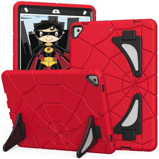 [Built-in Stand] Apple iPad 5/6 9.7'' 5/6th Gen (2017/2018) Spiderman Cartoon Kids Full-cover Silicone Shockproof Case