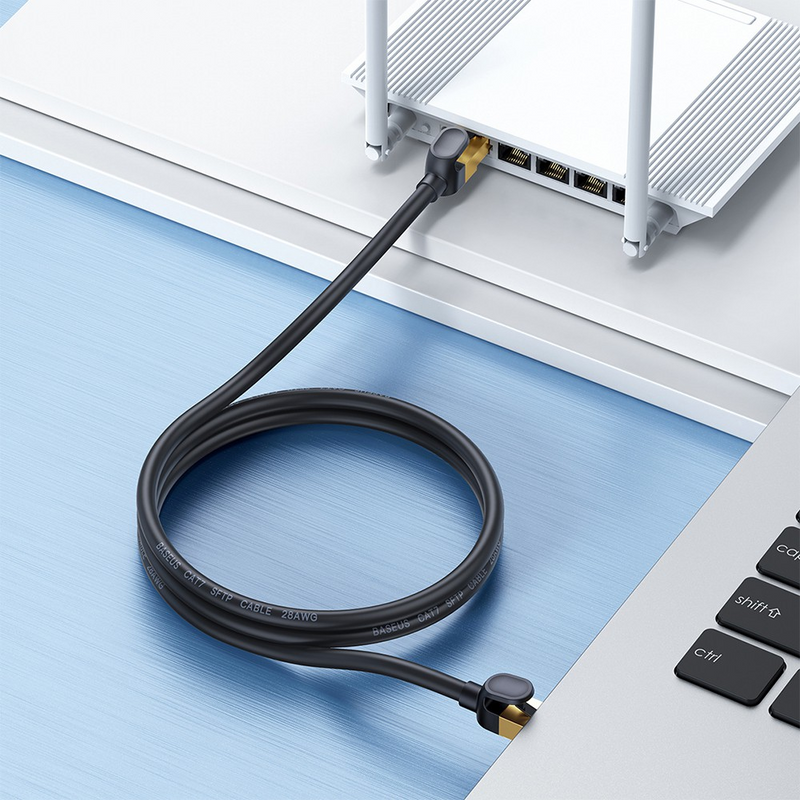 Load image into Gallery viewer, Baseus High Speed Seven Types of RJ45 10 Gigabit Network Cable 1M - Black - i-Station Mobile Phone &amp; Electronic Device Repair and Accessories
