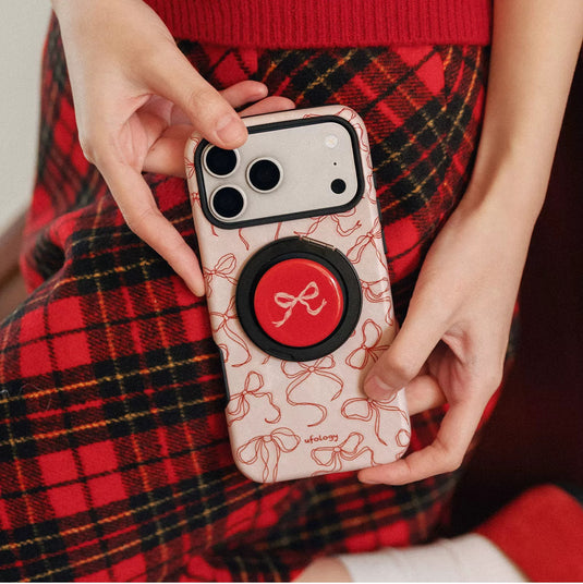 [Magsafe Compatible] Apple iPhone 17/Pro/Max - Bow Design 2-in-1 Shockproof Phone Case with Stand