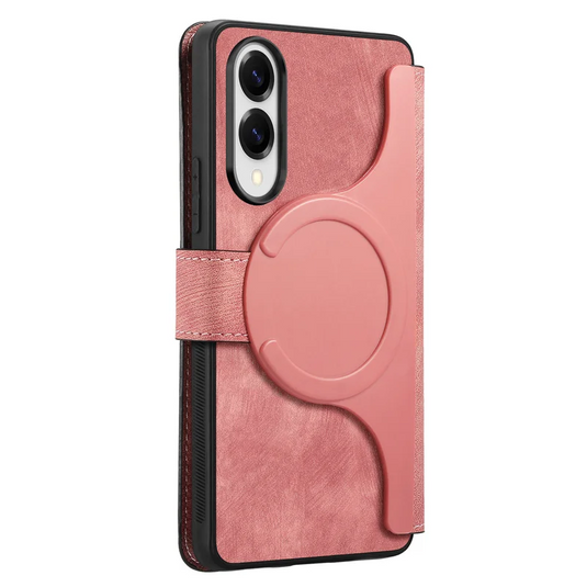 [Magsafe Compatible][Detachable] Samsung Galaxy S25 Edge (SM-S937) - Leather Flip Shockproof Wallet Series Case With Card Slot