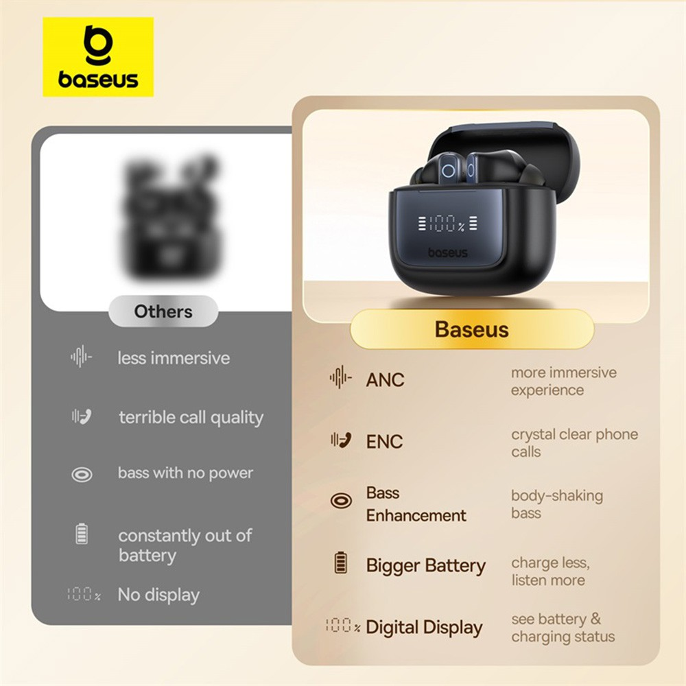 Baseus Bowie 35 True Wireless Earphones-Cosmic Black (A00073800123-00) - i-Station Mobile Phone & Electronic Device Repair and Accessories