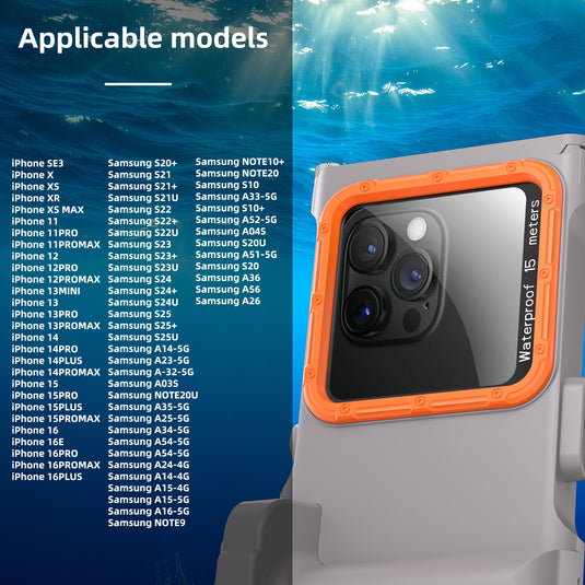 [Up to 6.9"][Upgraded Version] Redpepper Universal 15m Depth (3rd Gen) Pro Diving Waterproof Phone Case With Bluetooth