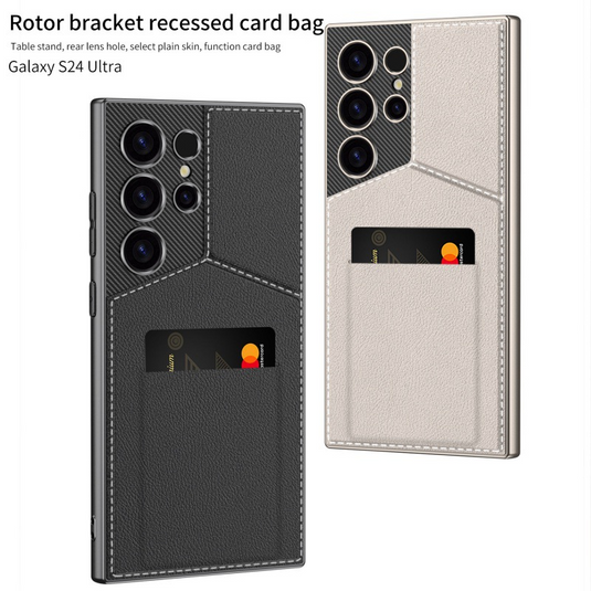 [With Card Slot] Samsung Galaxy S24 Ultra(SM-S928) - PU Leather Magnetic Adsorption Wireless Charging Cover - i-Station Mobile Phone & Electronic Device Repair and Accessories