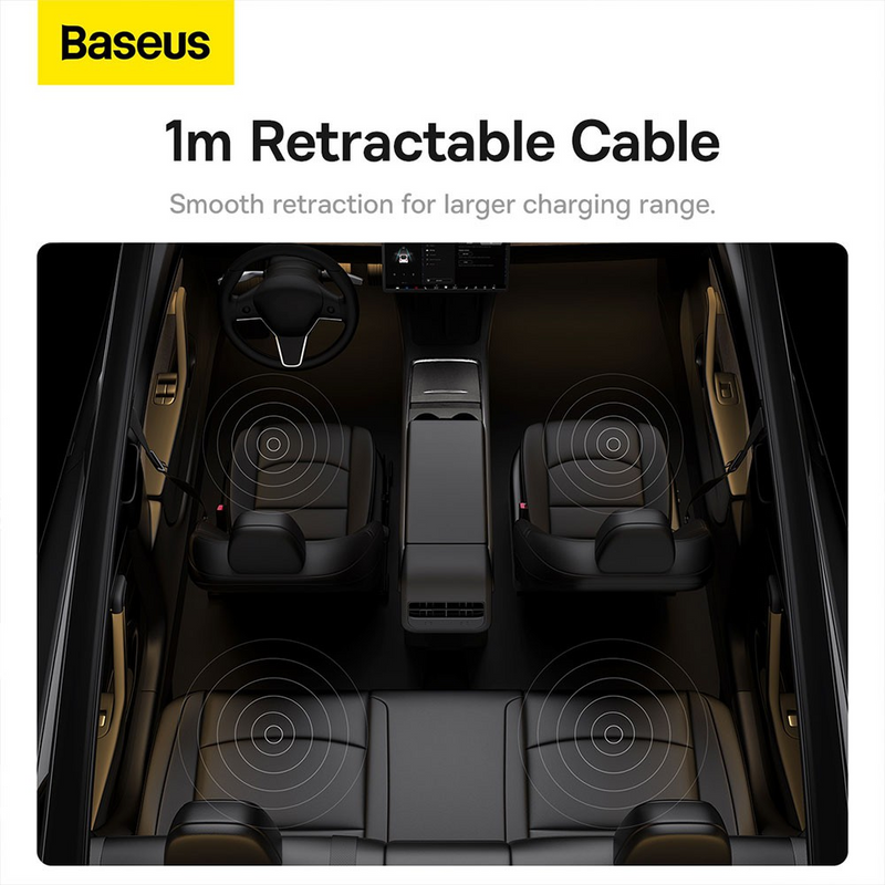 Load image into Gallery viewer, Baseus T-Space Series HUB for Tesla Cars (With a retractable 45W type-C cable) - Cluster Black
