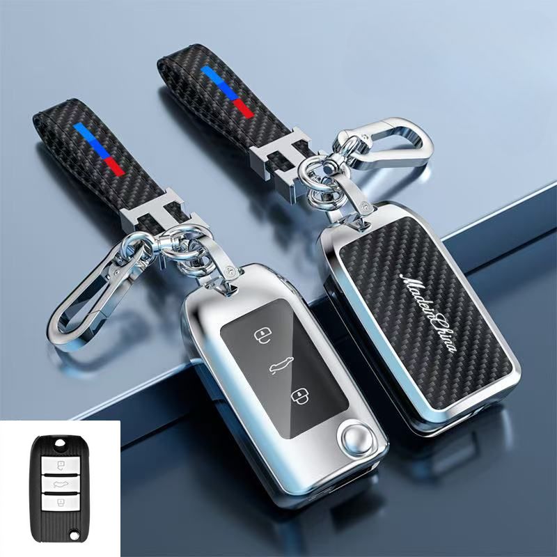 Load image into Gallery viewer, Roewe Zinc Alloy + Carbon Fiber Texture Car Key Fob Case Cover For RX3, RX5, RX5 Plus, RX8, ERX5, i5, i6
