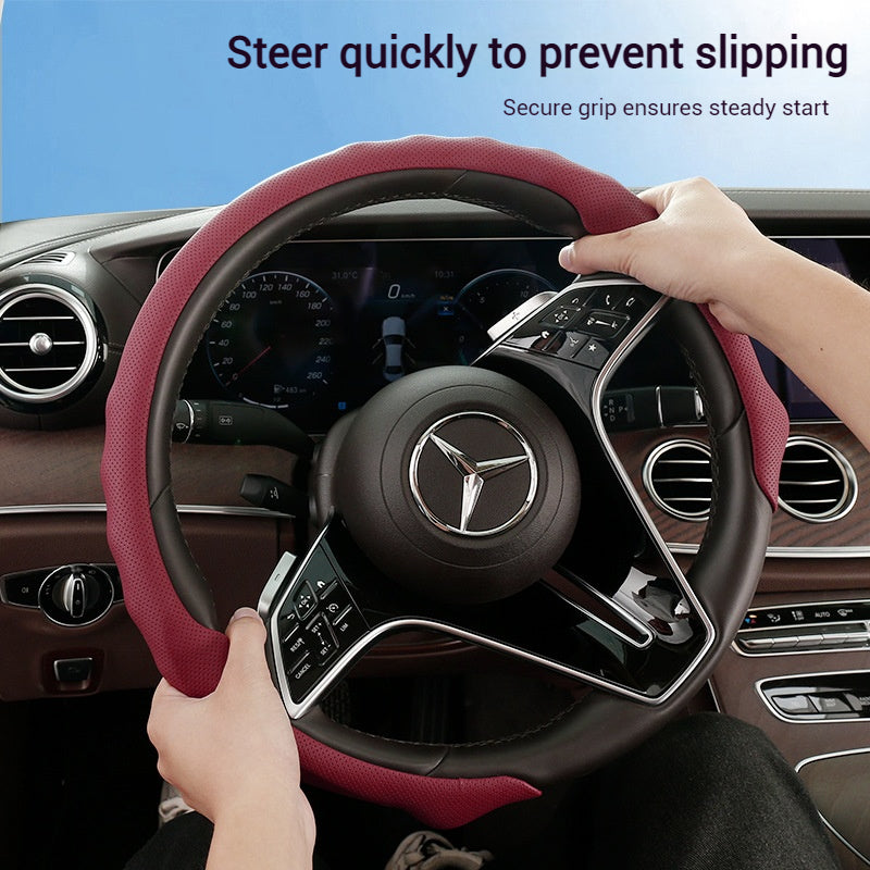 Load image into Gallery viewer, [38 CM] Universal 5D Car Steering Wheel Covers for All Seasons, Sporty Non-Slip Napa Leather with Perforated Breathable Design - i-Station Mobile Phone &amp; Electronic Device Repair and Accessories
