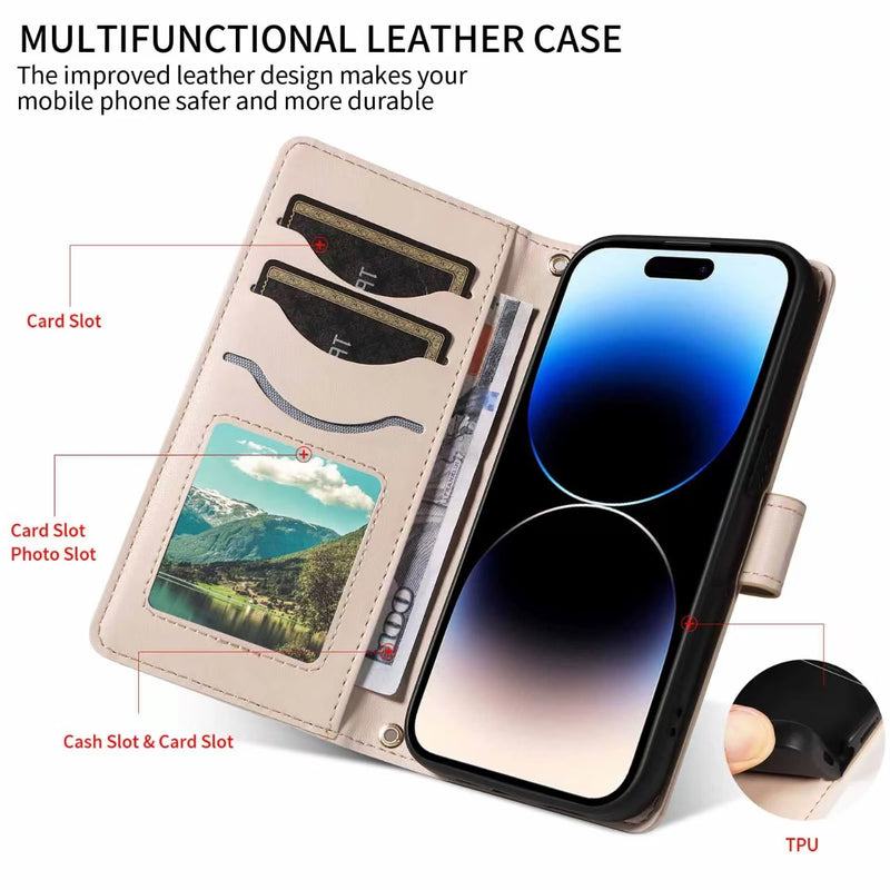 Load image into Gallery viewer, [With Card Slot][With Short Lanyard] Motorola Moto E22/i Minimalist Leather Wallet Series Case
