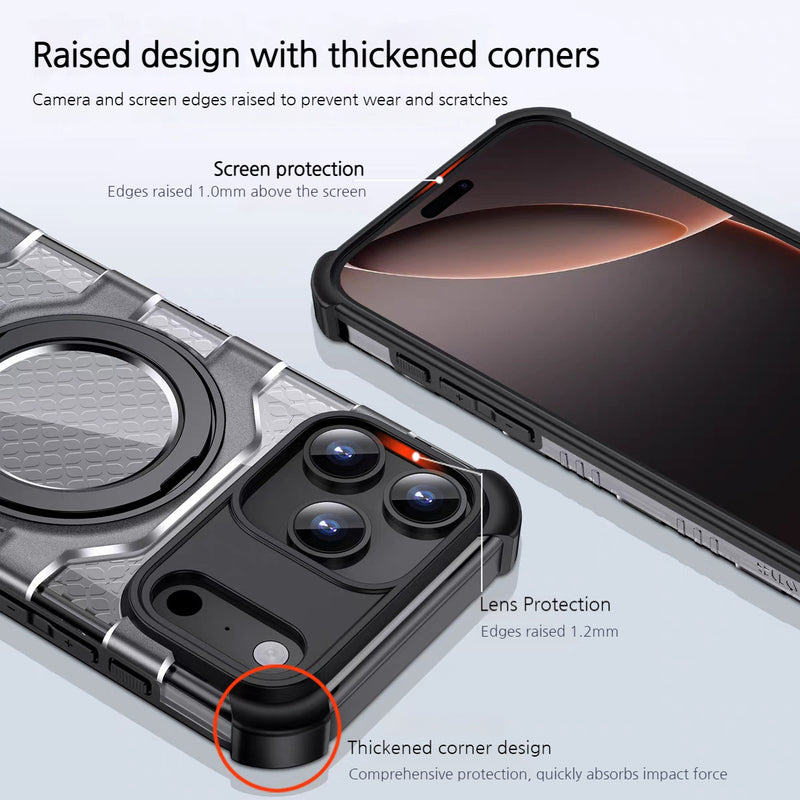Load image into Gallery viewer, [Magsafe Compatible][With Stand] Apple iPhone 17 Air/Pro/Max - Wlons Transparent Shockproof Military Grade Case
