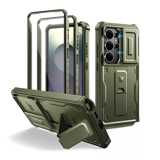 [With Slide Camera Cover][Built-in Stand] Samsung Galaxy S26/Plus/Ultra - Dexnor Military Grade Heavy-Duty Shockproof Rugged Case